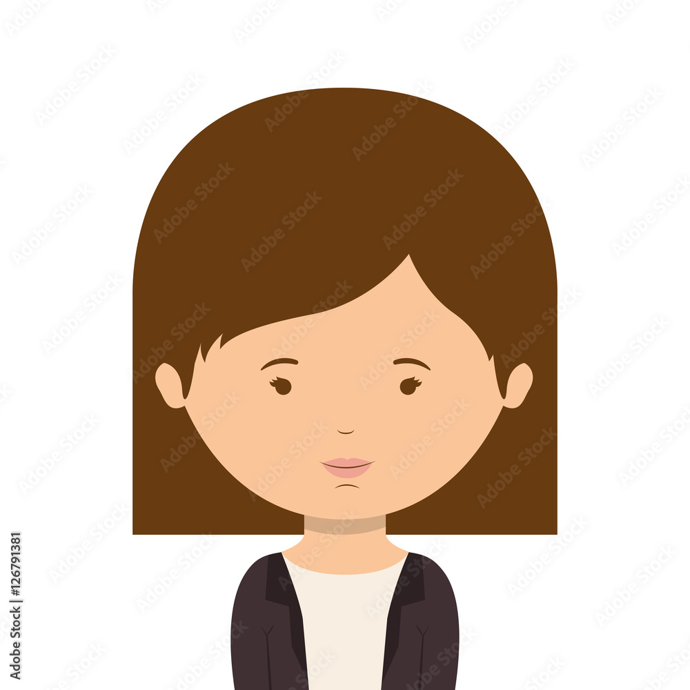 half body woman with short hair vector illustration half body woman with short hair vector illustration