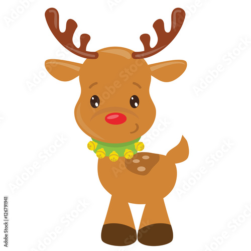 Christmas reindeer vector cartoon illustration 