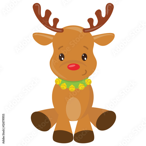 Christmas reindeer vector cartoon illustration  