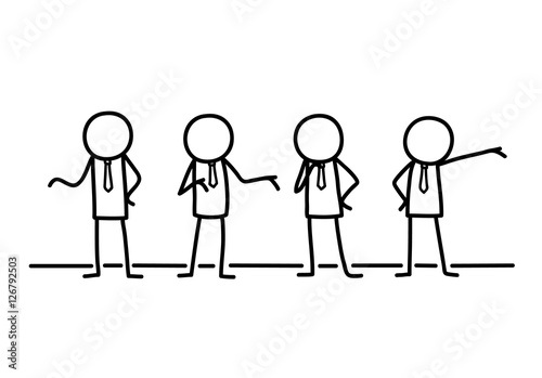 Businessmen Entrepreneurship Partners Group Doodle. A hand drawn vector doodle of businessmen in a business partnership.