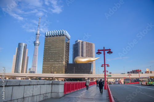 View of road across Sumida river, see Tokyo skytree photo