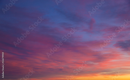 Pink and Blue Sunrise Clouds Landscape © bridgetkamahele