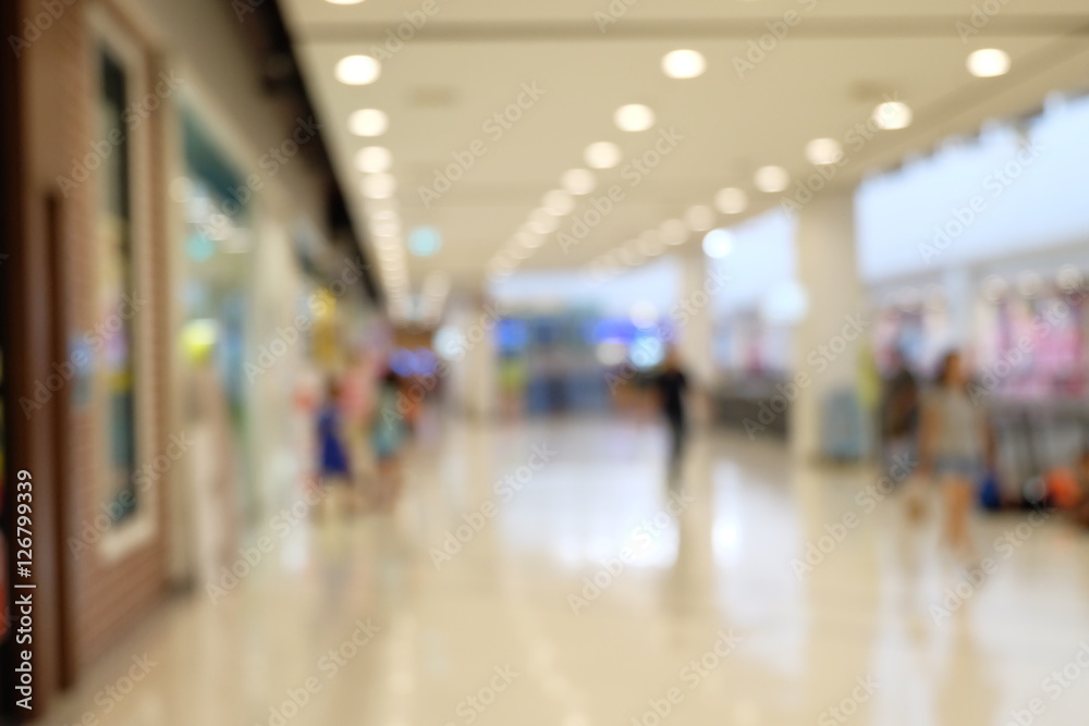 blurred image in department store for background usage .