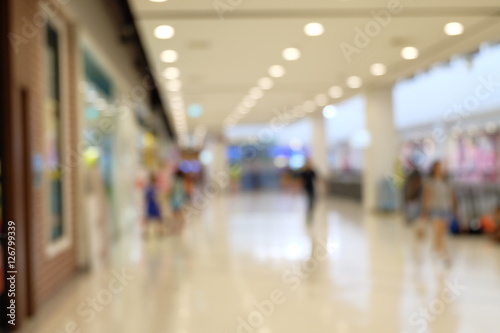 blurred image in department store for background usage .
