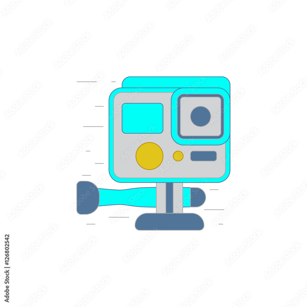 Fototapeta premium Video camera icon or illustration in outline style
