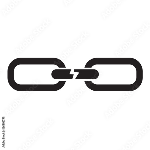 Broken chain icon illustration design