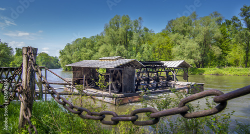Traditional water mill on Mura river, Slovenia