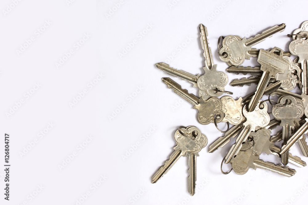 stainless keys isolated on white background stainless keys isolated on white background
