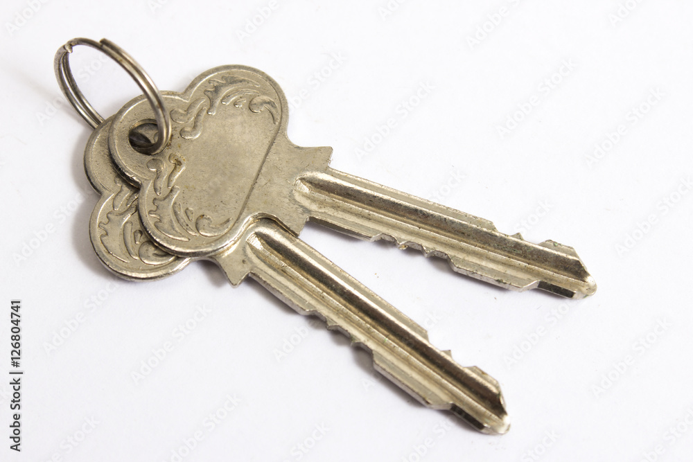 stainless keys isolated on white background stainless keys isolated on white background