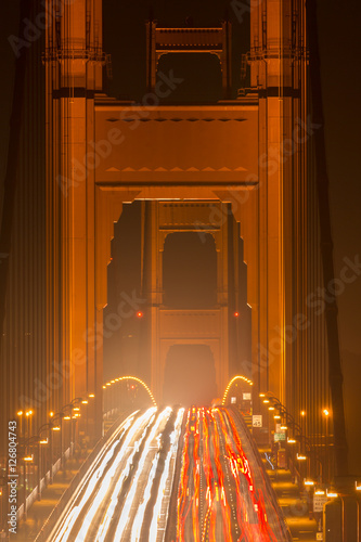 Photography Heavy Traffic Night at the Golden Gate Bridge