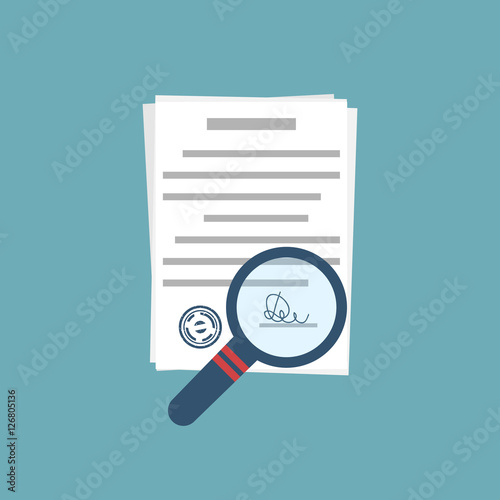 magnifier and paper document