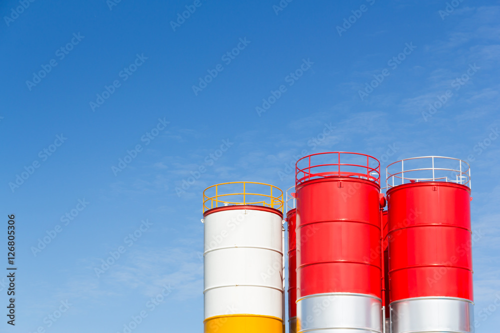red and yellow steel silos. metal silos for concrete mix process red and yellow steel silos. metal silos for concrete mix process
