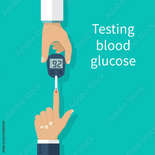Glucometer in hand. Diabetes concept
