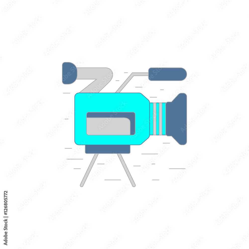 Video camera icon or illustration in outline style