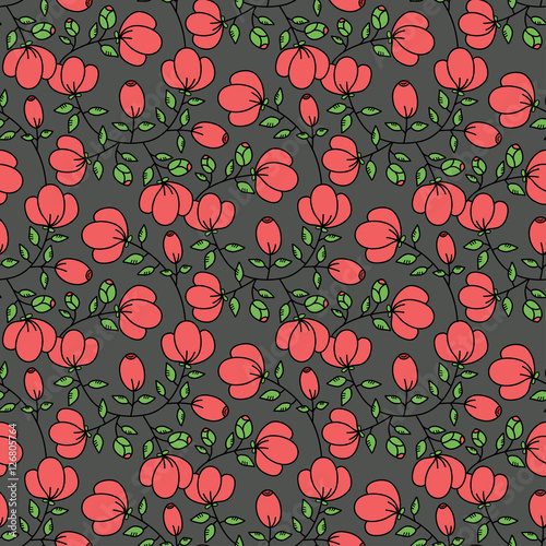 Seamless flower garden pattern