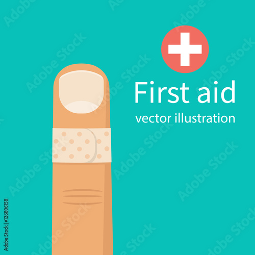 Bandage on finger.