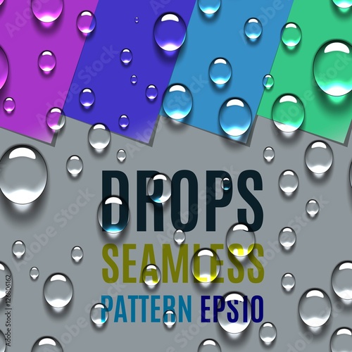 Water Transparent Drops Seamless Pattern