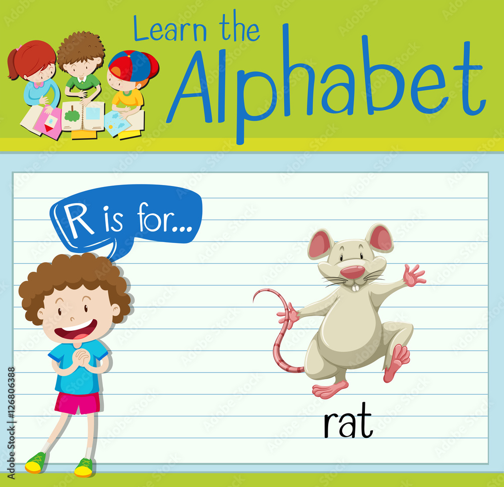 Flashcard letter R is for rat Flashcard letter R is for rat