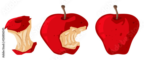 Fresh apple and rotten apple