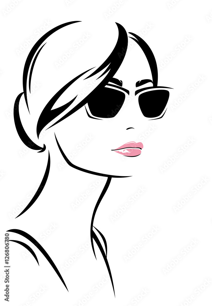 fashion girl wearing sunglasses vector design Stock Vector Adobe Stock