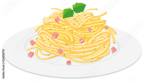 Spaghetti with cream sauce