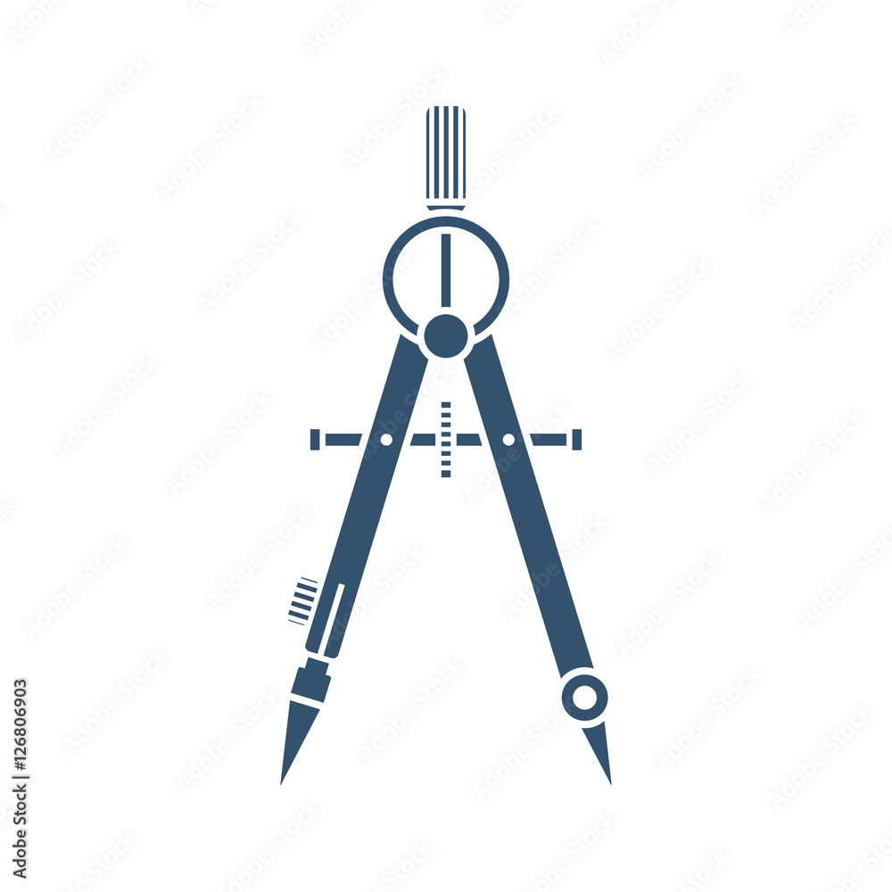 Drawing compass black icon
