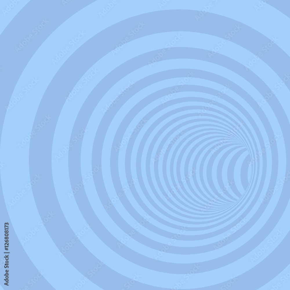 Blue Circle Striped Abstract Tunnel