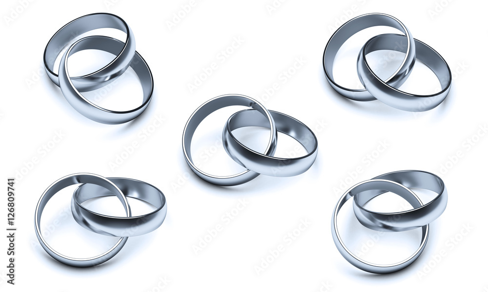 wedding rings isolated on a white background.