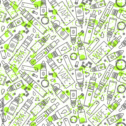 Vector seamless pattern of vape and accessories
