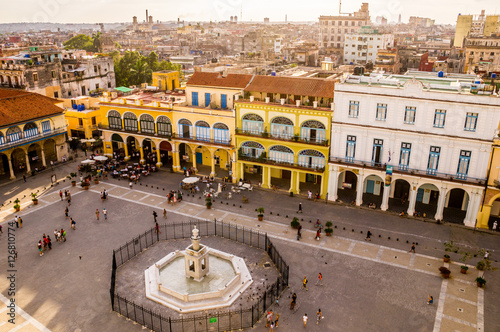 Bird's eye view of colorful Plaza Vieja in Havana © Julian Peters Photos
