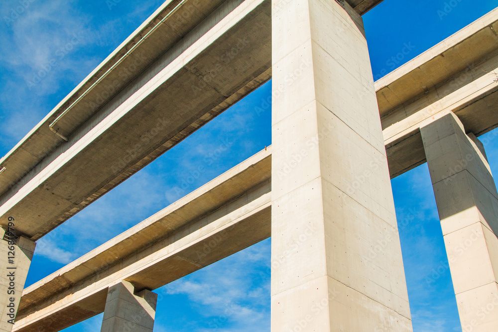 Concrete highway viaduct in Gorski kotar, Croatia Concrete highway viaduct in Gorski kotar, Croatia