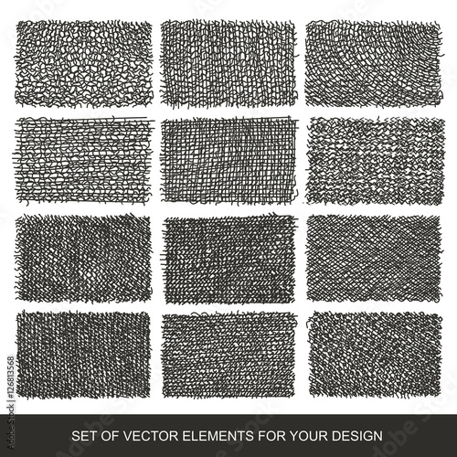 Collection of textures, brushes, graphics, design element. Hand-