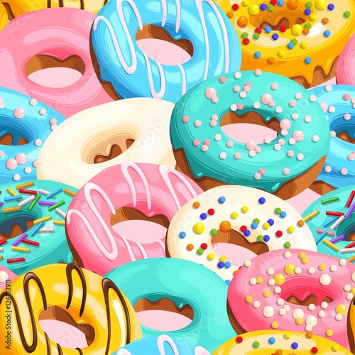 Dekoracja na wymiar  glazed-donuts-seamless