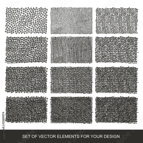 Set drawing gradient texture brushes. Hand-drawn abstract design