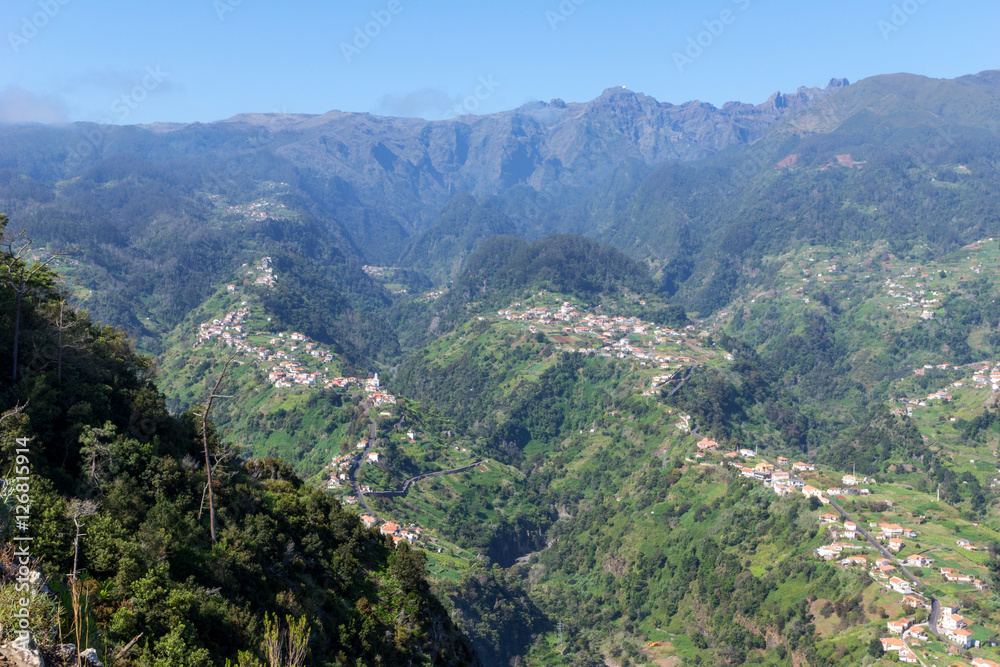 View of the mountains on Madeira, Portugal