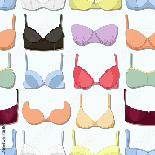 Bra icons set pattern