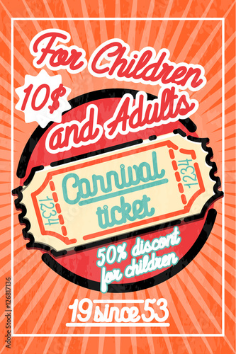 Color vintage Amusement park poster