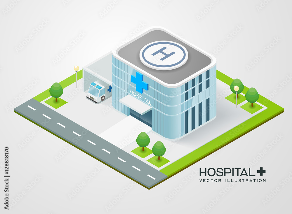 Fotografie isometric hospital vector