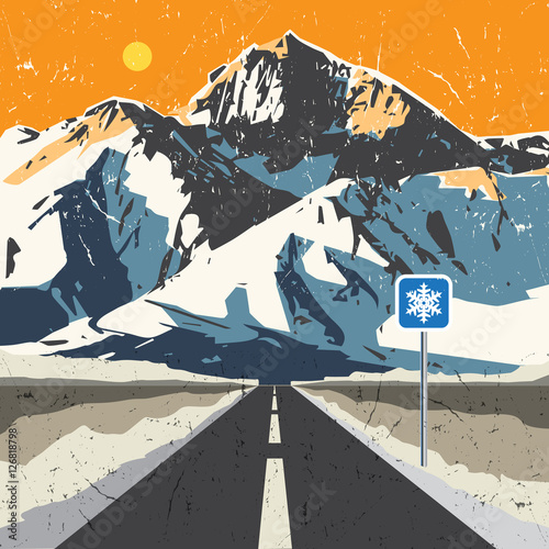 Mountains road landscape.