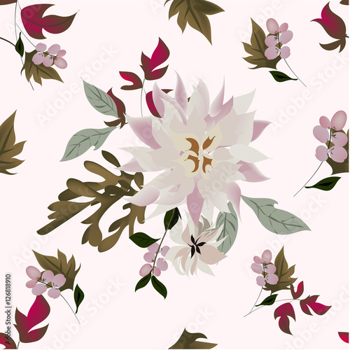 tropical flowers seamless pattern .