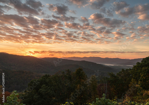 sunrise over the Appalachians of western North Carolina