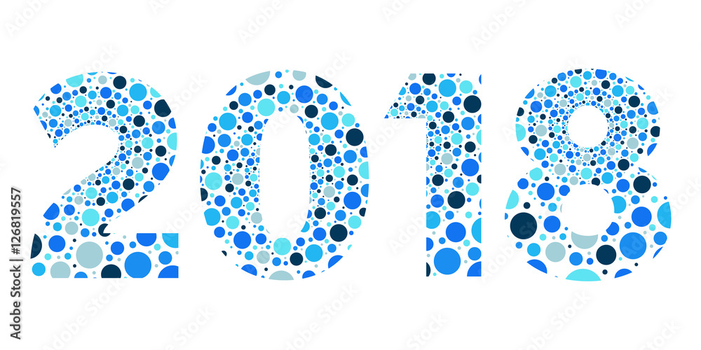 2018 Happy New Year blue bubble isolated symbol 2018 Happy New Year blue bubble isolated symbol