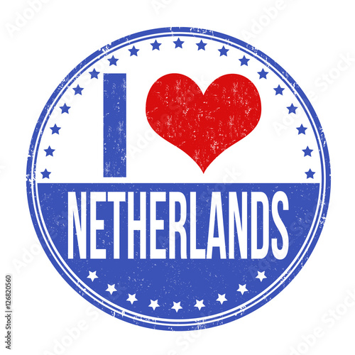 I love Netherlands sign or stamp