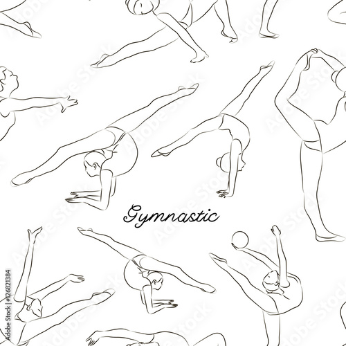 Woman stretching, gymnastic, sport pattern