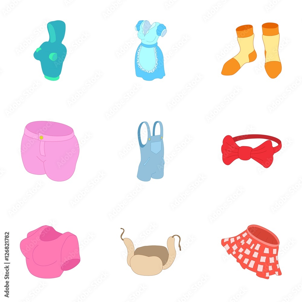 types-of-clothes-icons-set-cartoon-illustration-of-9-types-of-clothes