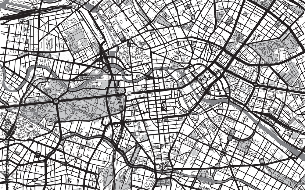 Urban city map of Berlin, Germany