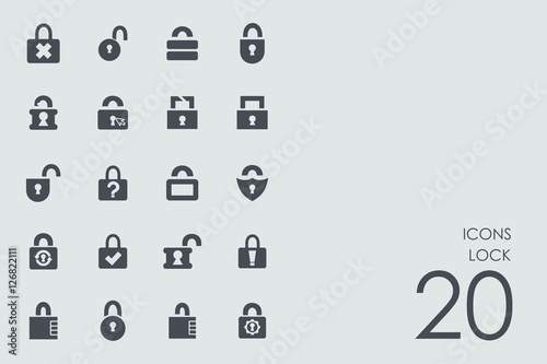 Set of lock icons