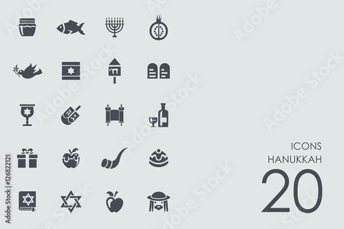 Set of Hanukkah icons