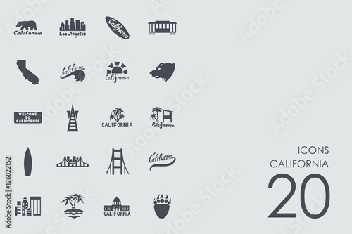Set of California icons