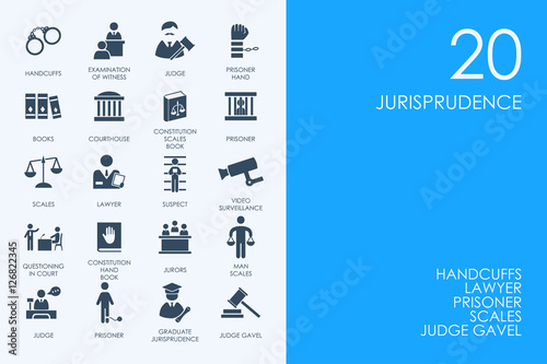 Set of BLUE HAMSTER Library jurisprudence icons
